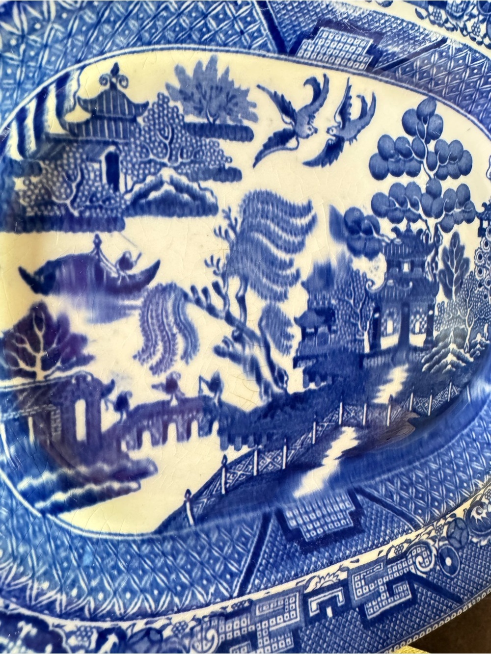 Wood & Sons “Yuan” Blue Willow Transferware Oval Serving Platter 12” - Picture 9 of 10